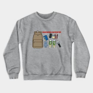 Emergency survival kit Crewneck Sweatshirt